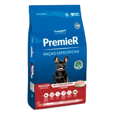 Racao Premier Racas Especificas Bulldog Frances Adultos Frango 7.5kg lateral